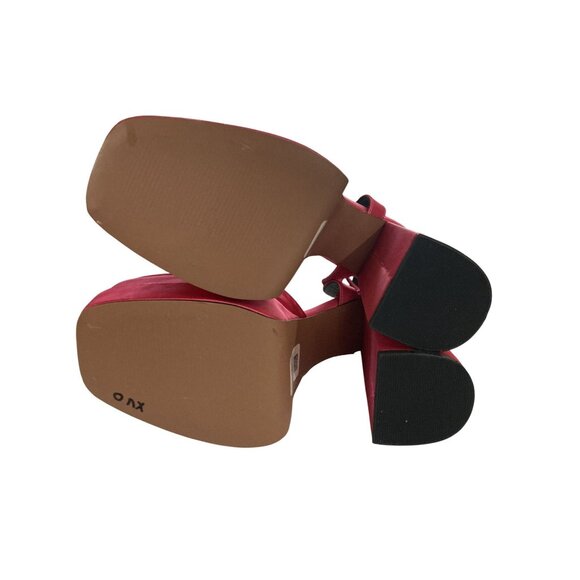 ASOS Diagram women's size 10 Pink Satin Platform Block Ankle Strap Heel Sandals - Picture 7 of 7